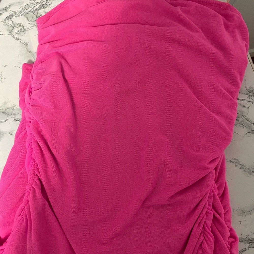Neon pink bodycon dress